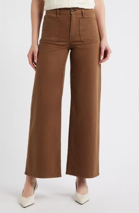 Frame Denim Le Slim Palazzo Harbor Pocket High Waist Wide Leg Jeans in Ledger at Nordstrom, Size 24