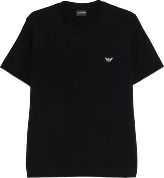 Emporio Armani Blue Single Logo Crew Neck T-Shirt