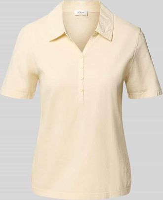 s.Oliver Red Label Regular Fit Jersey-Polo aus reiner Baumwolle in Hellgelb, Größe 36