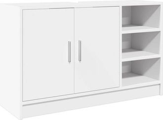 vidaXL Armario de lavabo madera de ingeniería blanco 90x29x55 cm Vidaxl