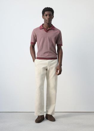 Mango Polo 100% cotone maglia combinata prugna - Uomo - XXL - MANGO MAN