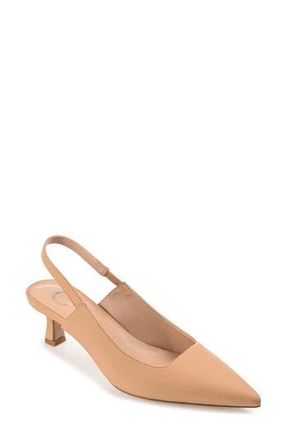 Journee Collection Paulina Slingback Pump - Wide Width in Tan at Nordstrom Rack, Size 5.5