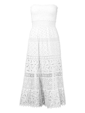 Temptation Positano Savio eyelet-embroidered dress - women - Cotton/Cotton - S - White