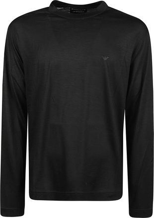 Emporio Armani Long-Sleeve Logo Detail Wool Sweater