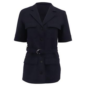 Theory Safari Twill Jacket in Navy Blue Cotton