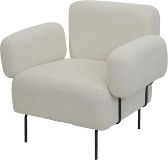 Hhg Hhg - Sill&oacute;n De Sal&oacute;n 741, Sill&oacute;n De C&oacute;ctel Sill&oacute;n Tapizado, Tela Boucl&eacute;/metal Textil, Crema