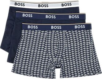 BOSS Drie slips met logoband - Blauw