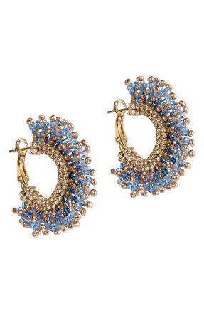 Deepa Gurnani Sierra Hoop Earrings in Blue at Nordstrom