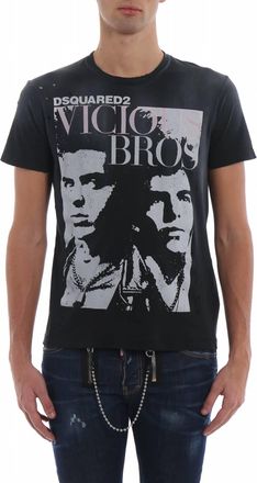 Dsquared2 Mens Vicious Bros Cotton T-Shirt In Black