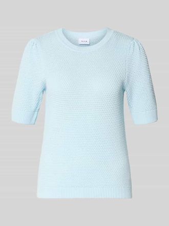 Vila Slim Fit T-Shirt in Strick-Optik Modell Vidalo in Hellblau, Gr&ouml;&szlig;e XL