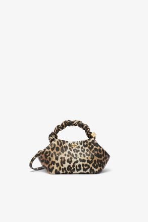 Ganni Brown Leopard Grained Small Bou Bag