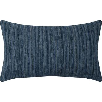 Elaine Smith Luxe Stripe Chenille & Boucle textured Indoor & Outdoor Woven Accent Pillow in Indigo at Nordstrom, Size 20X20