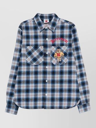 Icecream cotton shirt button down collar plaid