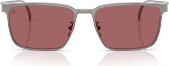 Ferrari 58mm Polarized Pillow Sunglasses in Guinmetal Matte /Red at Nordstrom