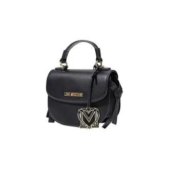 Love Moschino Structured Polyurethane Top Handle Bag - Black