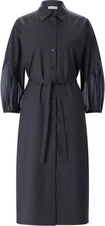 PESERICO Midi Overhemdjurk - Dames - Shirt Kleedjes - Blauw - M - Katoen - Kleedjes