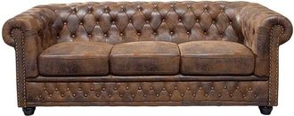 Global Interiors 3-Sitzer Sofa New Chesterfield - Antikbraun