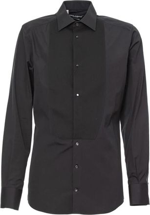 Dolce & Gabbana Casual Katoenen Overhemd - Heren - Casual Overhemden - Zwart - M - Katoen - Overhemden
