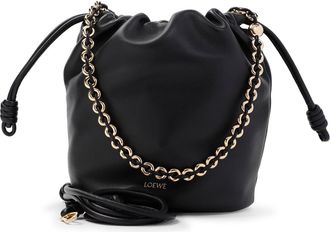 Loewe Black Flamenco Purse Lambskin Bucket Bag-Donna