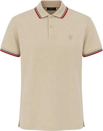 Gucci Katoenen piqu&eacute; poloshirt met borduursel - Heren - Tops - Beige - Maat: M Katoen