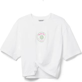 Moschino Logo Print Ronde Hals Katoenen T-shirt - Heren - T-shirts - Wit - M - Katoen - Tops