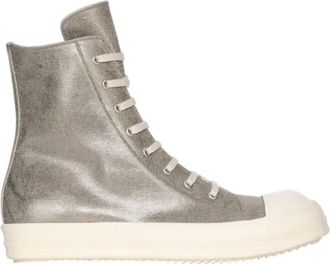 Rick Owens Schoenen, Heren, Grijs, 45 EU, Stijlvolle Sneaks in Neutrale Kleuren