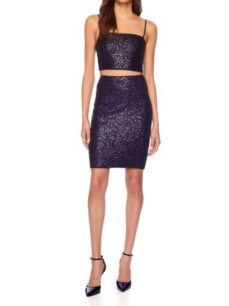 Susana Monaco Sequin High Waist Pencil Skirt In Thunder