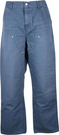 Carhartt Work in Progress Blue Cotton Double-Knee Pants