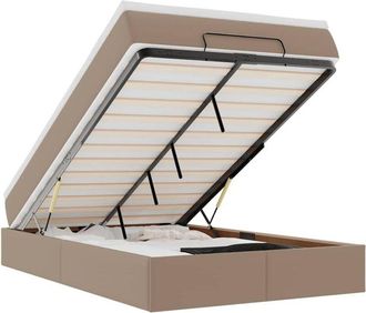 vidaXL Struttura Letto Pouf con Materasso 120x190 cm Similpelle vidaXL