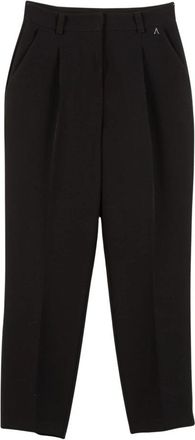 Twinset Actitude Broek - Dames - Straight fit broeken - Zwart - L - Leer - Broeken