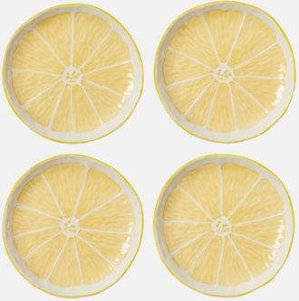 Bordallo Pinheiro Lemon set of 4 ceramic plates