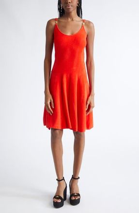 Versace Medusa 95 Chenille Fit & Flare Dress in Bright Scarlet at Nordstrom, Size 12 Us