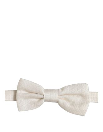 Dolce & Gabbana Silk Textured Bow Tie - Beige
