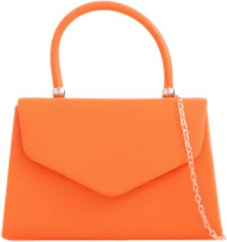 Generic Orange Grab Bag Faux Leather Top Handle Handbag Evening Bag Ladies Clutch Bag Womens Shoulder Bag Wedding Prom Bag