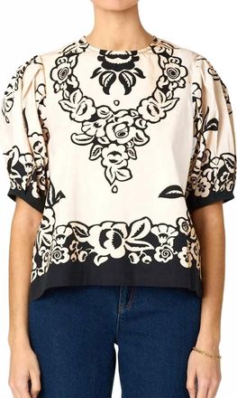 Cleobella Kinsley Crew Neck Blouse In Botanico Print