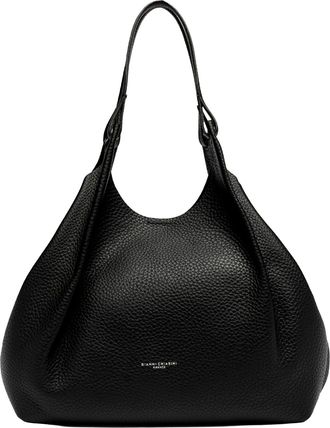 Gianni Chiarini Black Dua Textured Leather Tote Bag
