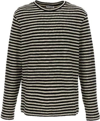 Jil Sander White Wool Long Sleeve Mens T-Shirt