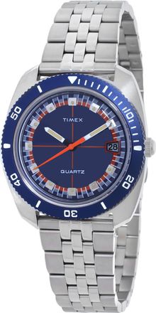 Timex Q Vintage-Inspired Quartz Blue Dial Mens Watch TW2Y44400
