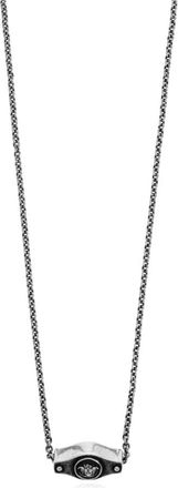 Versace Ellittica Necklace - unisex - Kettingen - Grijs - ONE Size - Leer - Accessoires