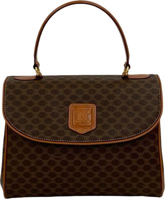 Celine Brown Leather Pvc Handbag Tote Bag (Pre-Owned)