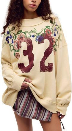 Free People We The Free Palm Spring Turtle Graphic Sweatshirt in Dust Combo at Nordstrom, Size X-Small