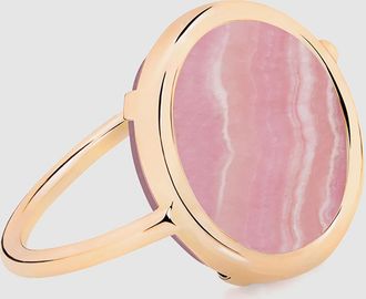 Ginette NY Bague Baby Disc Rhodochrosite Or Rose