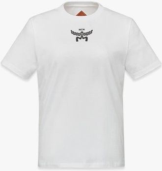 MCM Logo Print T-Shirt in Organic Cotton in White at Nordstrom, Size X-Large