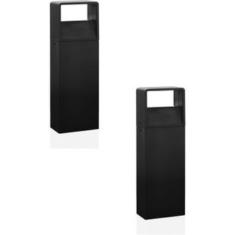 Loops 2 PACK IP44 Outdoor Pedestal Light Modern Anthracite 6W LED Wall Gate Post