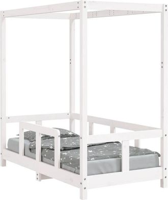 vidaXL Estructura De Cama Para Ni&ntilde;os Madera De Pino Blanco 70x140 Cm Vidaxl