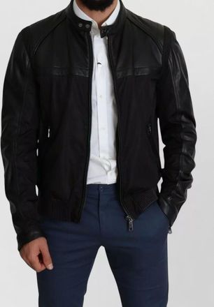 Dolce & Gabbana leather trim bomber jacket