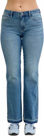 Judy Blue Mid Rise Slim Bootcut Tummy Control Release Hem Jeans In Medium Wash