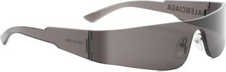 Balenciaga Black Mono Rectangle Sunglasses