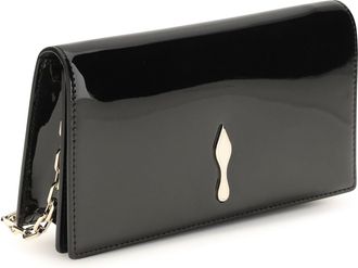 Christian Louboutin Womens Bettina Shoulder Bag Black-Gold Calf Leather Bos Taurus Black/gold