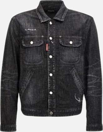 Dsquared2 Mens Dsquared2 Easy Wash Jean Jacket Black - Size: 44/Regular